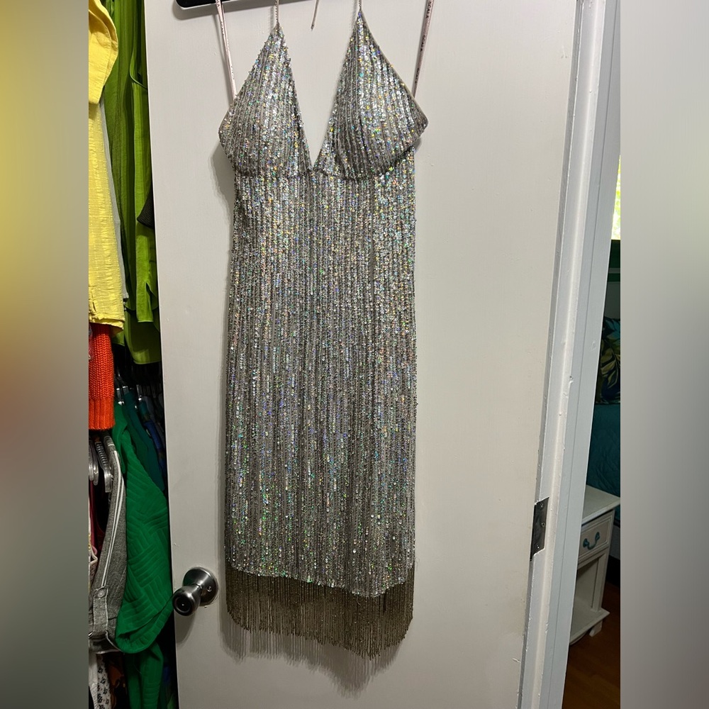 Vintage SCALA Silk Beaded Dress XS